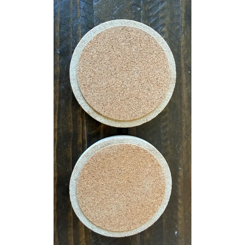 Vintage Pimpernel Cork Back Navajo Weaving Coasters Set of 2 Round Native Art